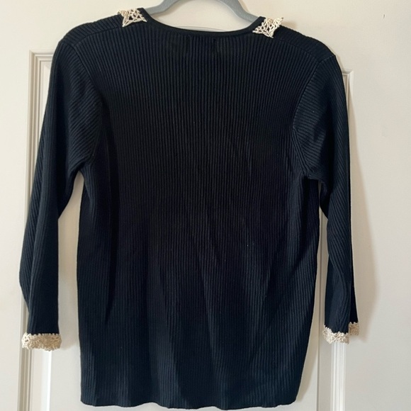 Designers Originals Black Top with Cream Lace - Picture 7 of 10